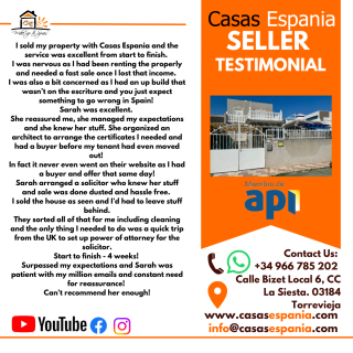 Lee- another 5 STAR Google review by a property seller recommending Casas Espania ⭐⭐⭐⭐⭐